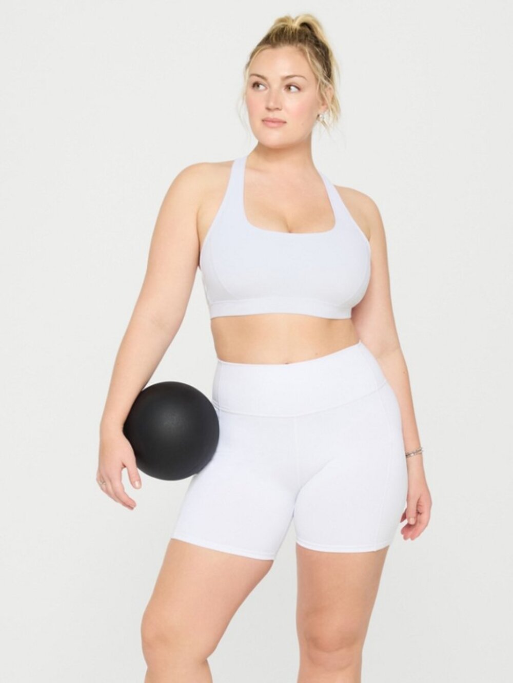 Fabletics Essential Medium Impact Sports Bra White